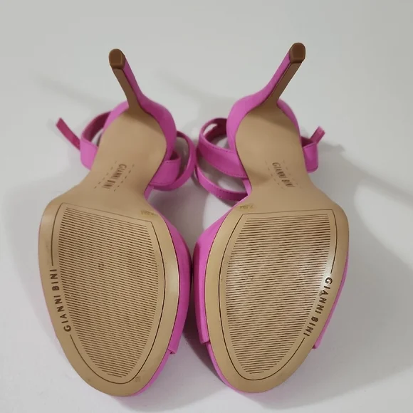 Gianni Bini Pink Stiletto Heels with Ankle Strap - Picture 7 of 7